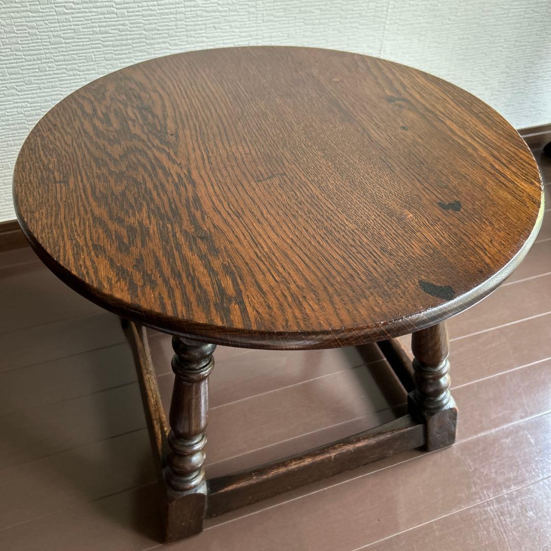アンティーク　ローテーブル　丸型