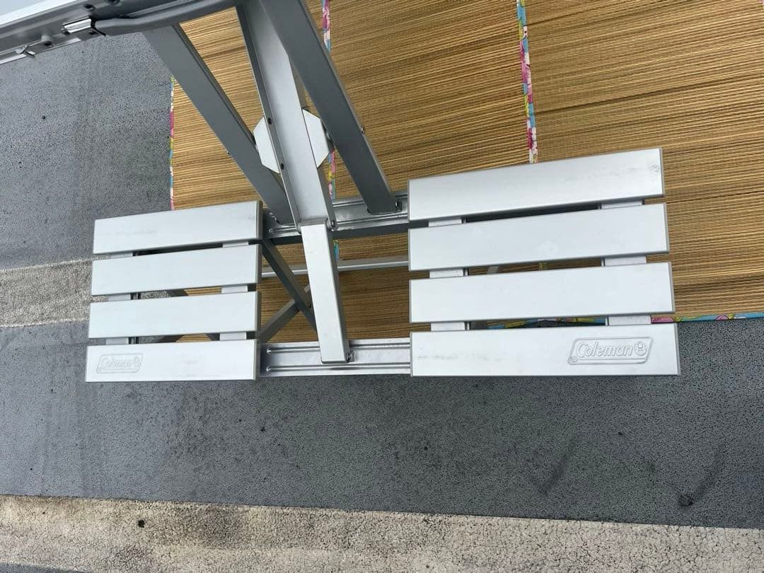 【廃盤品】美品！コールマンアルミ折りたたみテーブル・チェアセットColeman