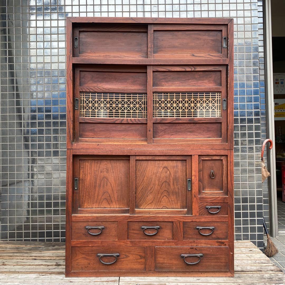 時代物 水屋箪笥 骨董品 和家具 アンティーク家具 店舗什器 古民家