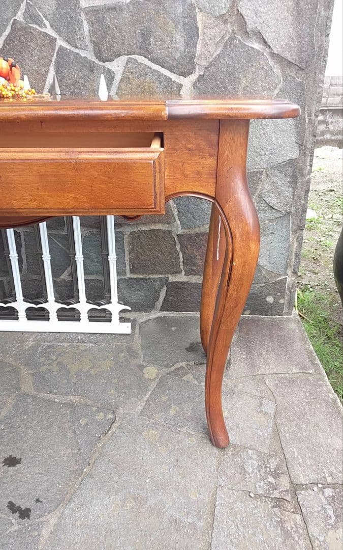 アンティーク木製テーブル 引き出し付き