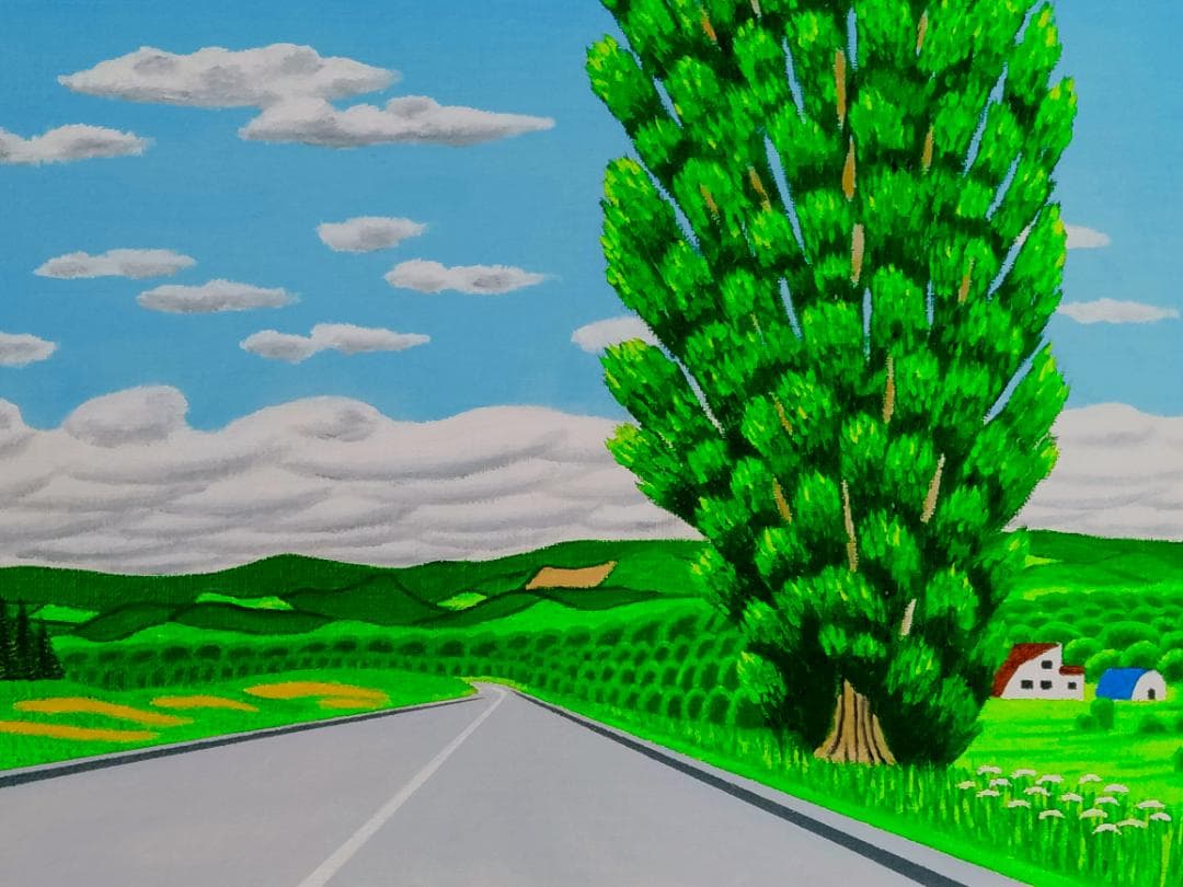 ★ケンとメリーの大木・肉筆油彩画・F6キャンバス