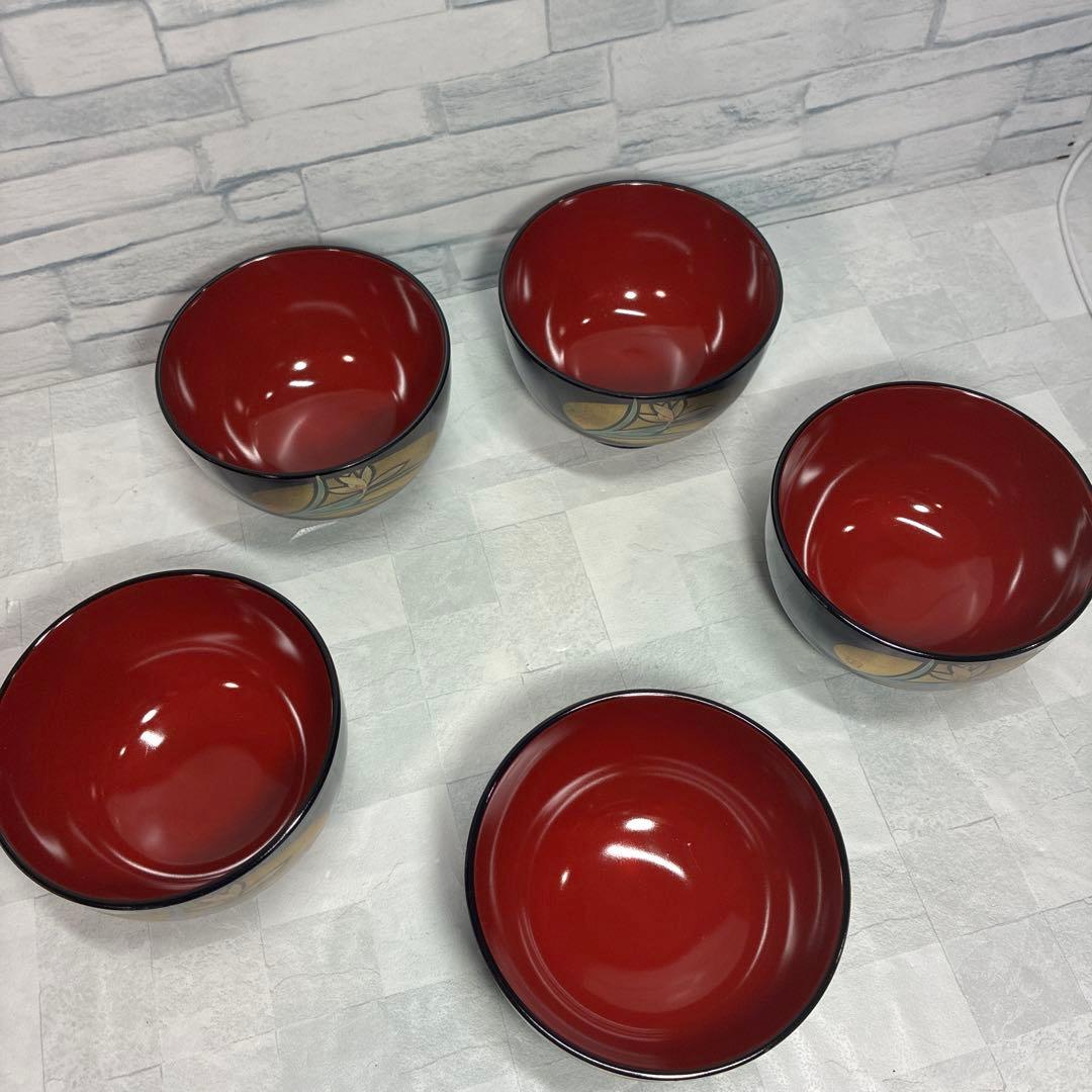 塚田外志男 金箔 汁椀 味噌汁椀 5客