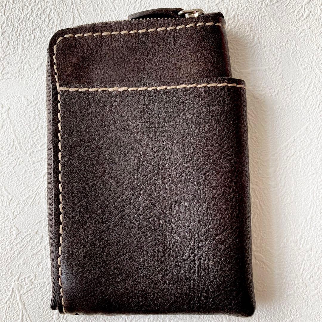 45R ハンドメイド　レザー　パスポートケース　ダークブラウン　革
