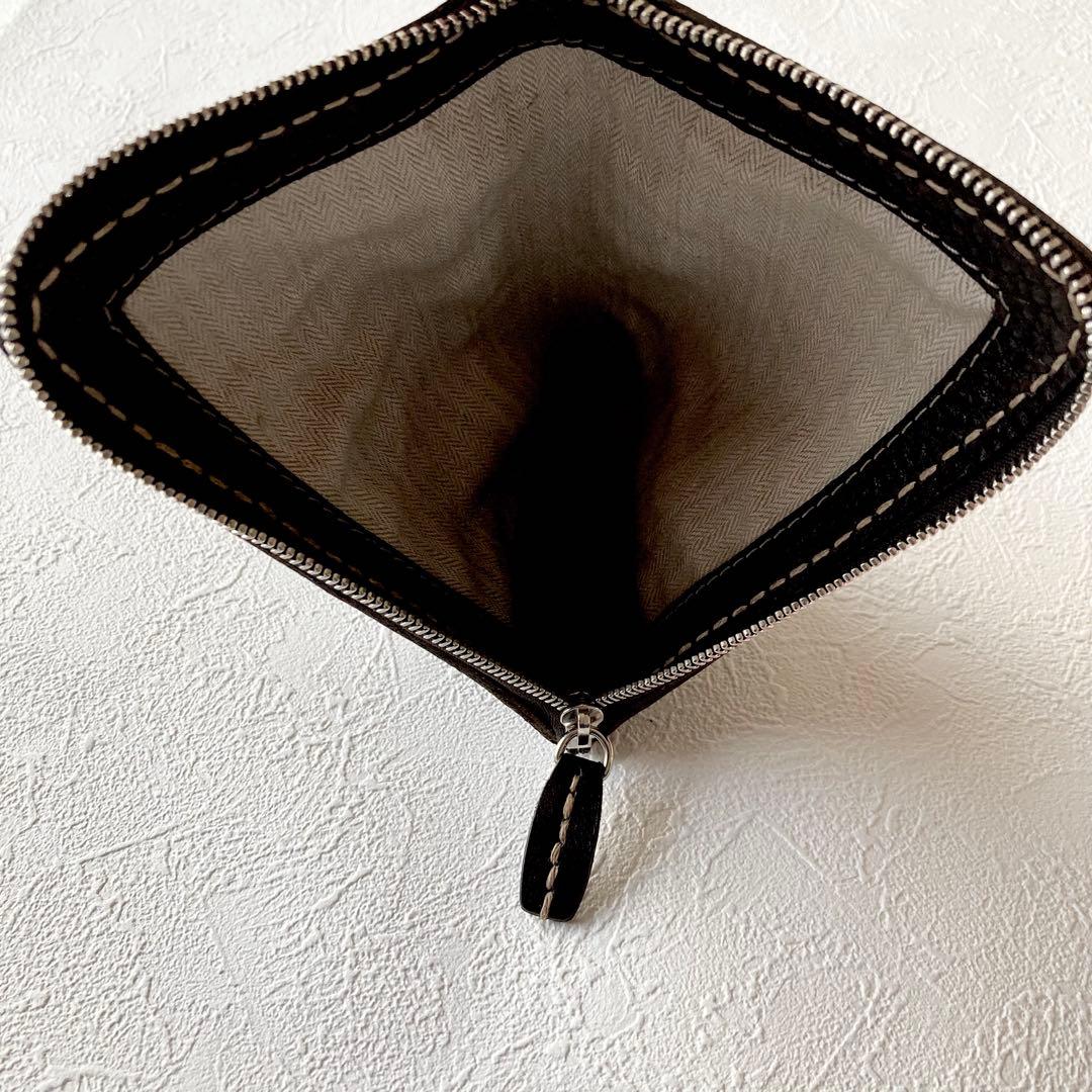 45R ハンドメイド　レザー　パスポートケース　ダークブラウン　革