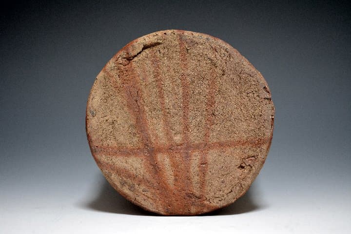 江戸時代 古備前 火襷 水指 塗蓋 備前焼 茶道具