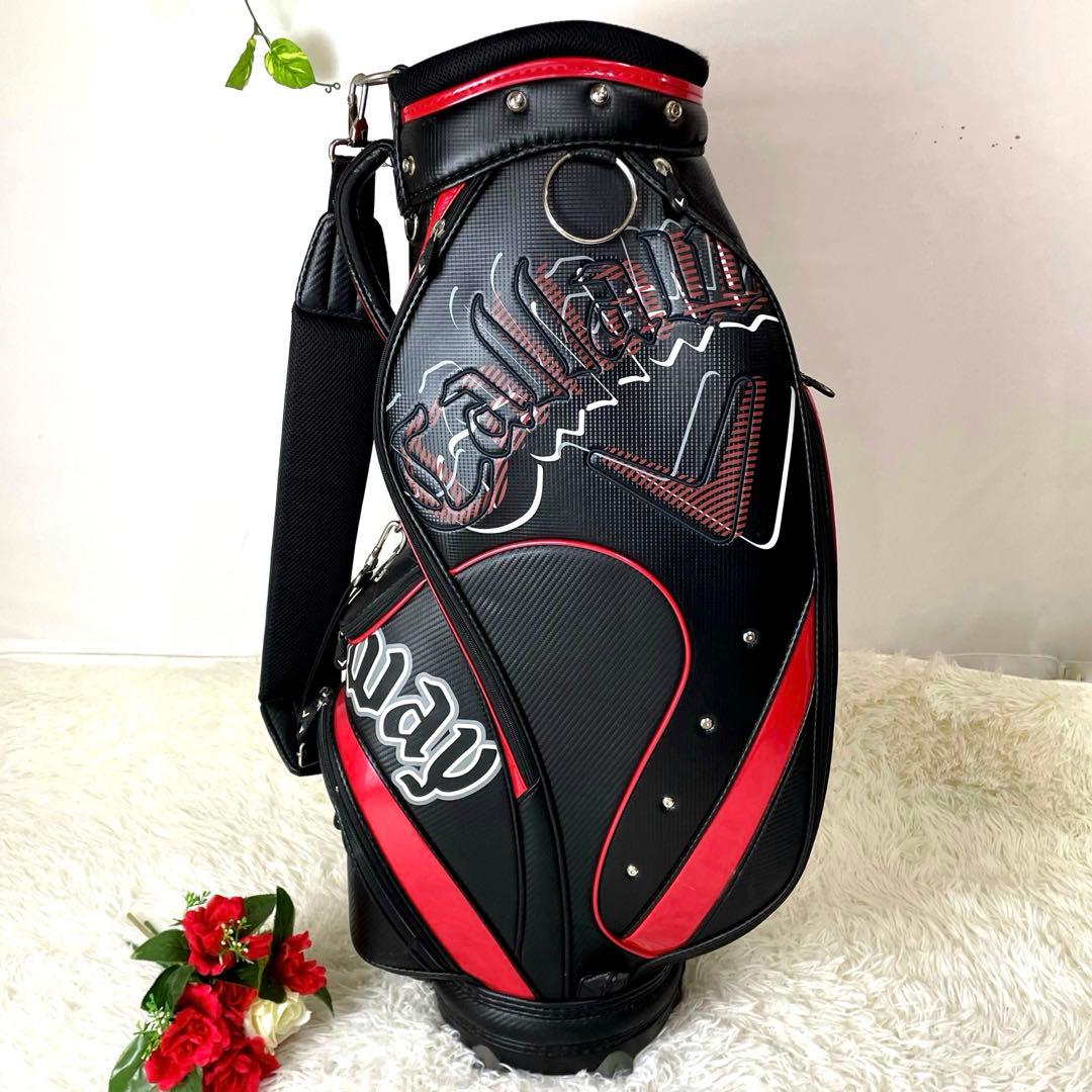人気モデル✨訳あり格安✨良品 キャロウェイ キャディバッグ カート 黒赤 フード