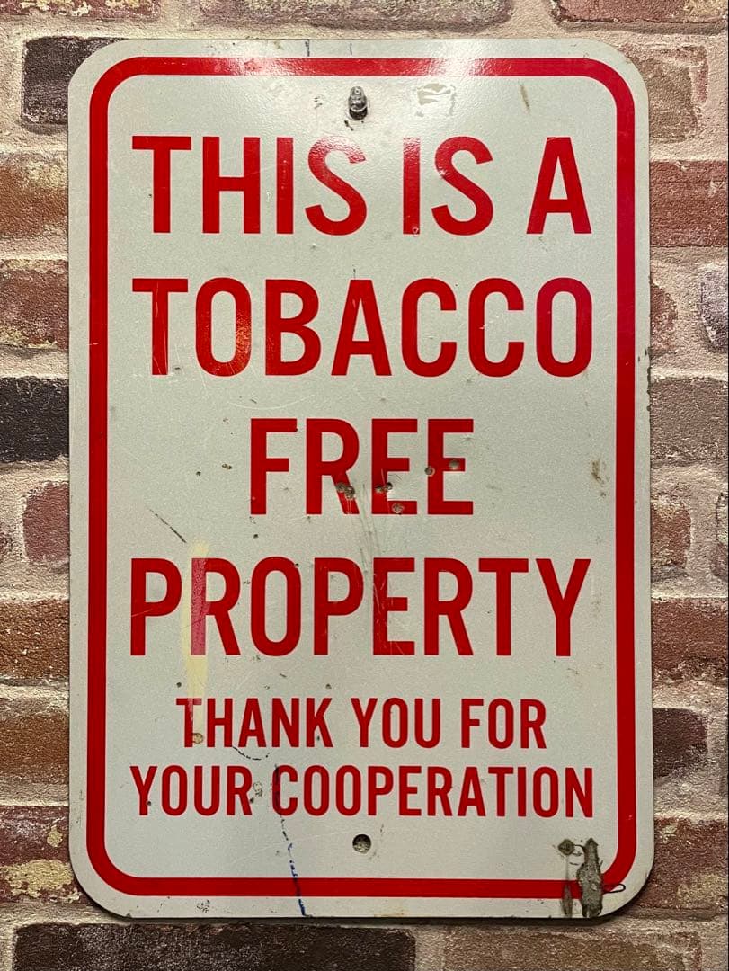 【ヴィンテージ看板】禁煙サイン TOBACCO FREE｜アメリカン雑貨