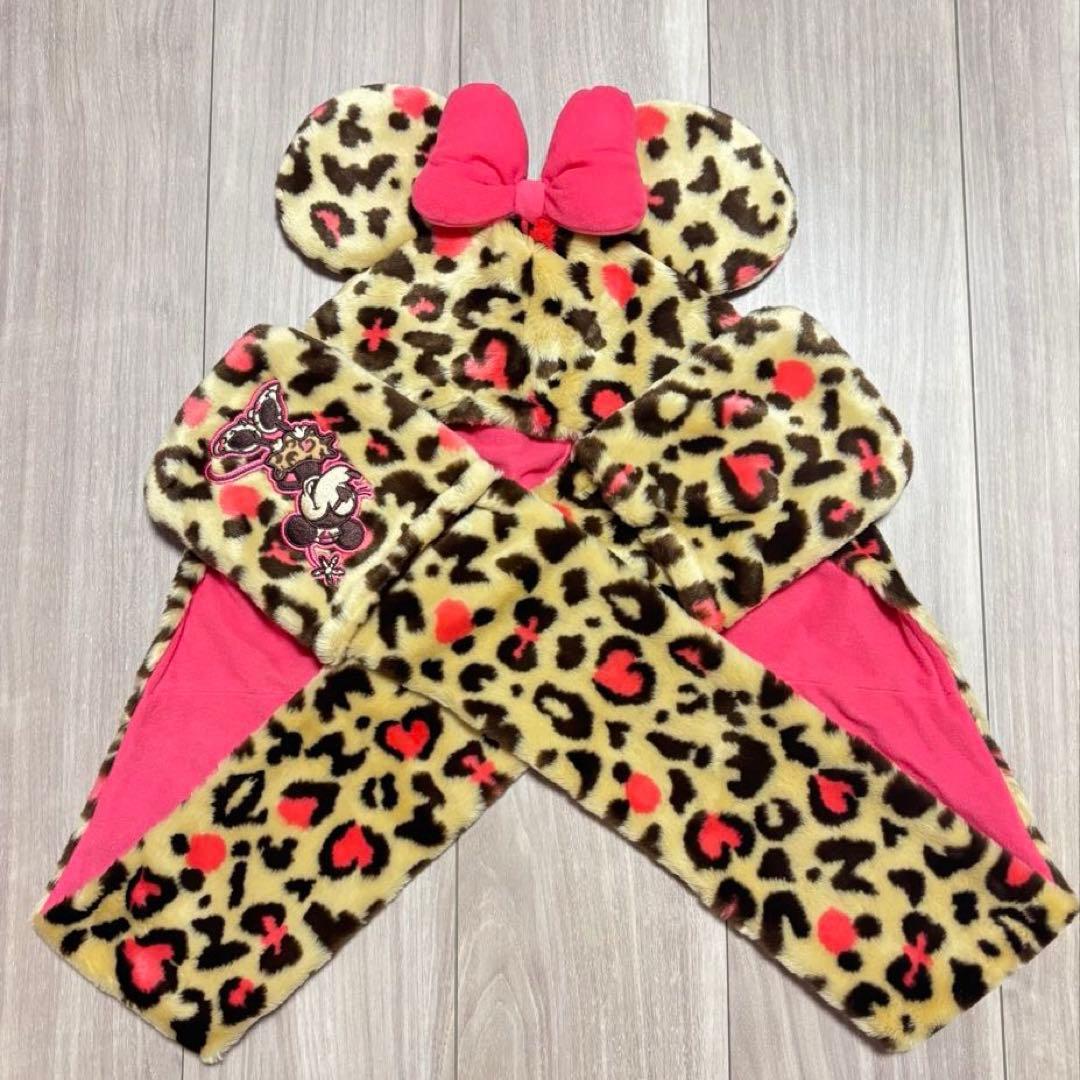 東京ディズニーリゾート ファンキャップマフラー ミニー ヒョウ柄