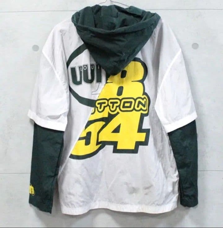 ルイヴィトン パッチワーク ベースボールジャージー ブルゾン 白×緑×黄