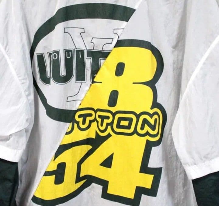 ルイヴィトン パッチワーク ベースボールジャージー ブルゾン 白×緑×黄