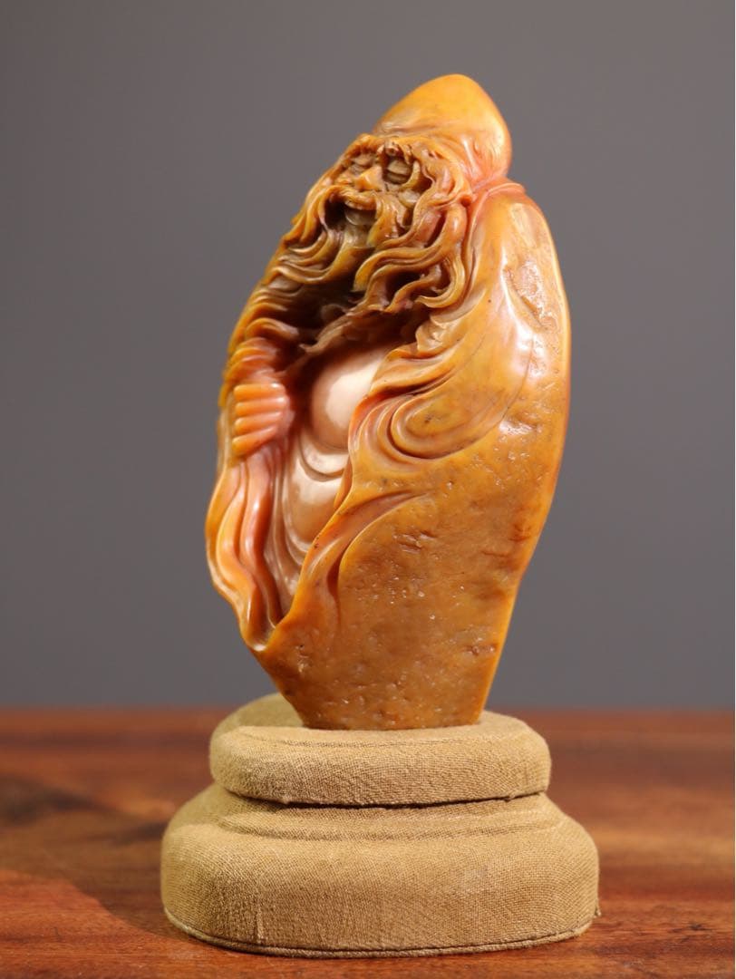 旧家蔵出　古美術　達磨大師　細工彫刻　寿山石 時代物　アンティーク　骨董品