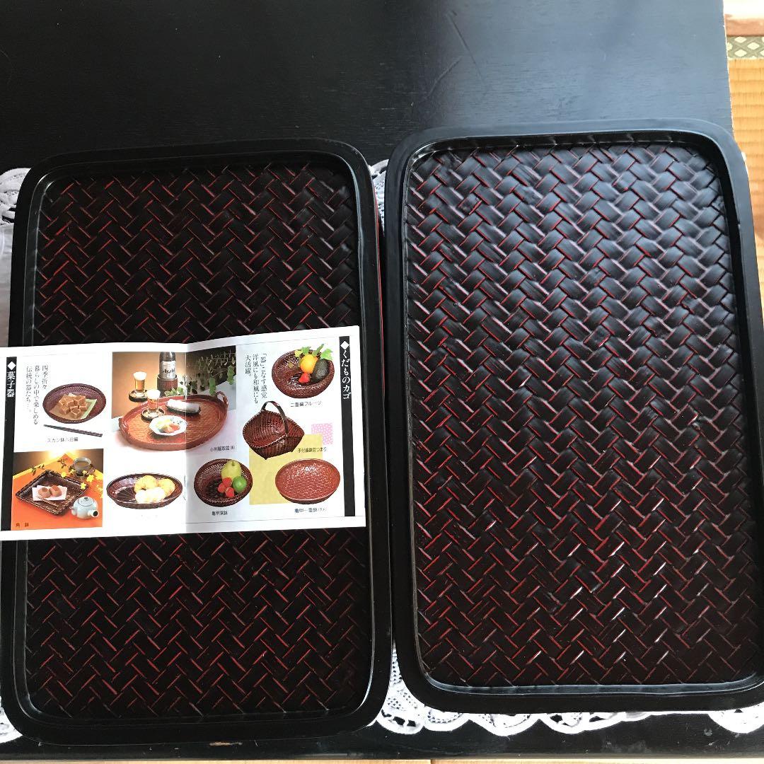 藍胎漆器　二重文箱