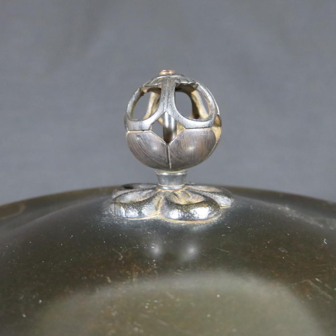 唐銅切合鬼面風炉 風炉 平丸釜添 黒瀬宗康 畠春斎 前瓦 底瓦 茶道具