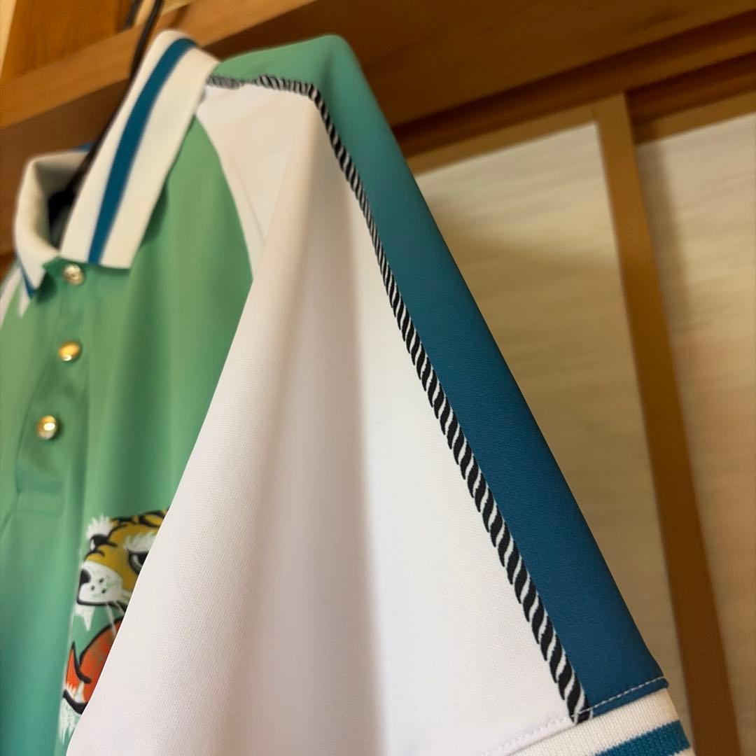 メンズ[V121] 虎刺繍 グラデーションポロシャツ