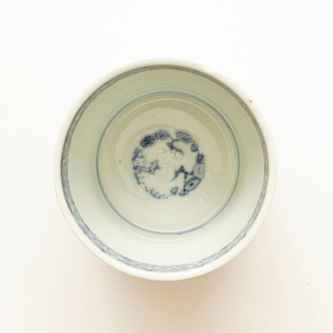 伊万里　古伊万里　江戸　後期　幕末　蕎麦猪口　総柄　蛸唐草　蛇の目　高台