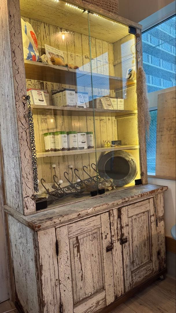 ⚫️NYモノ/アンティーク木製キャビネット/美品/特別追加加工/店舗什器等に是非