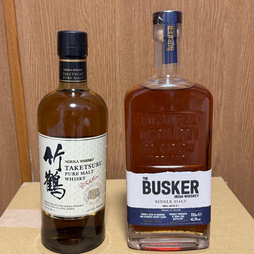 竹鶴とバスカースモールパッチシングルモルト2本セット定価13640円の品
