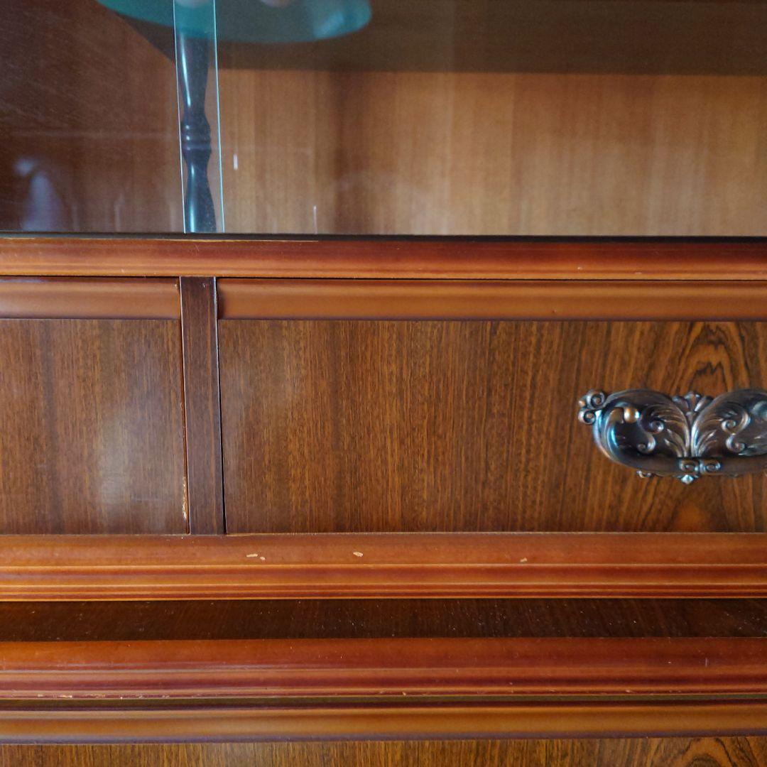 木製　ガラス扉　キャビネット 引き出し　アンティーク