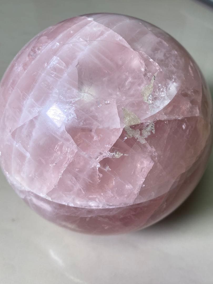 1747❣️ ローズクォーツ　大玉　天然石　紅水晶　鉱物　原石　水晶玉