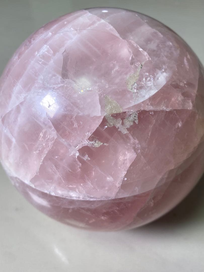 1747❣️ ローズクォーツ　大玉　天然石　紅水晶　鉱物　原石　水晶玉