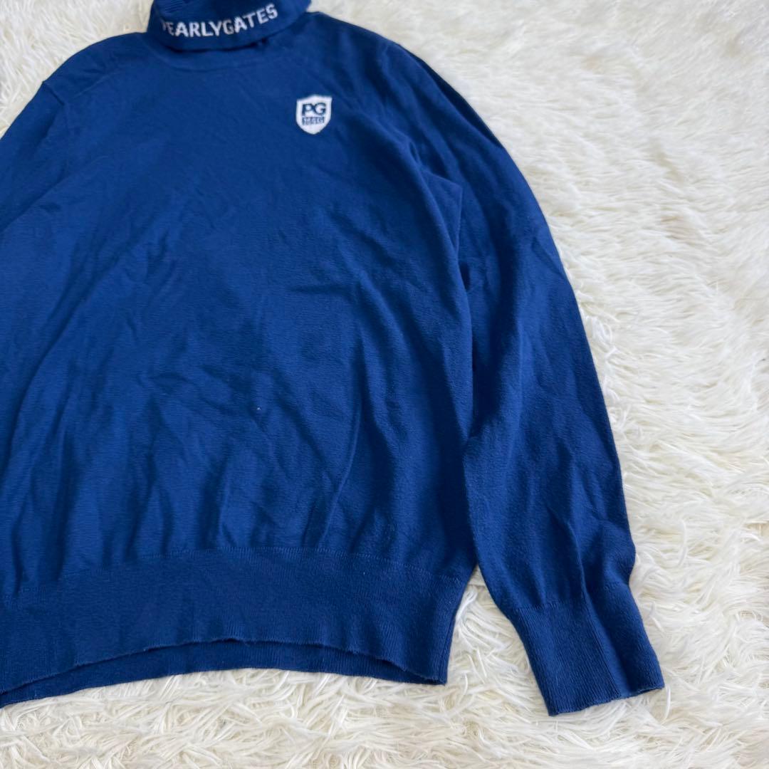 【パーリーゲイツ】美品 タートルネック カシミヤタッチ 1サイズ レディース