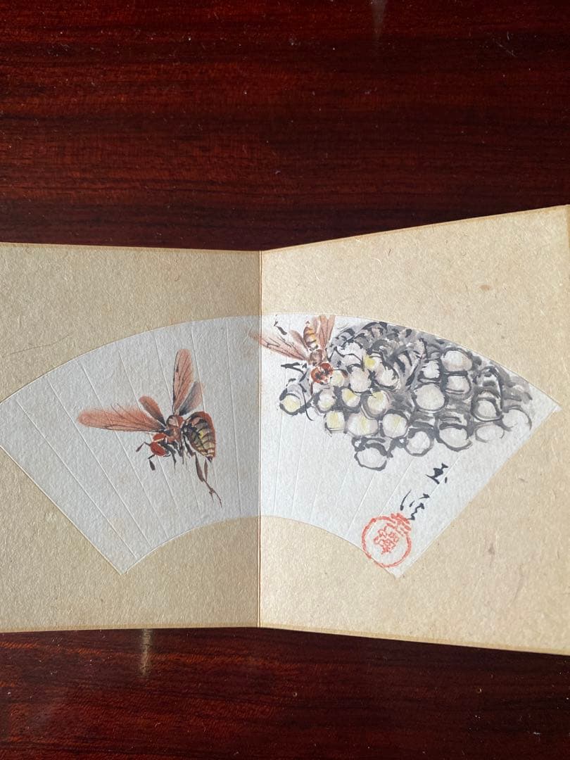 扇面画帖 セット本 肉筆 水墨画 彩色画 書 落款有日本画 古美術 コレクション