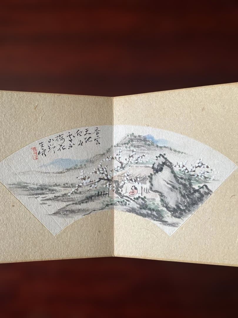 扇面画帖 セット本 肉筆 水墨画 彩色画 書 落款有日本画 古美術 コレクション