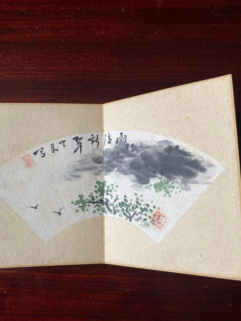 扇面画帖 セット本 肉筆 水墨画 彩色画 書 落款有日本画 古美術 コレクション