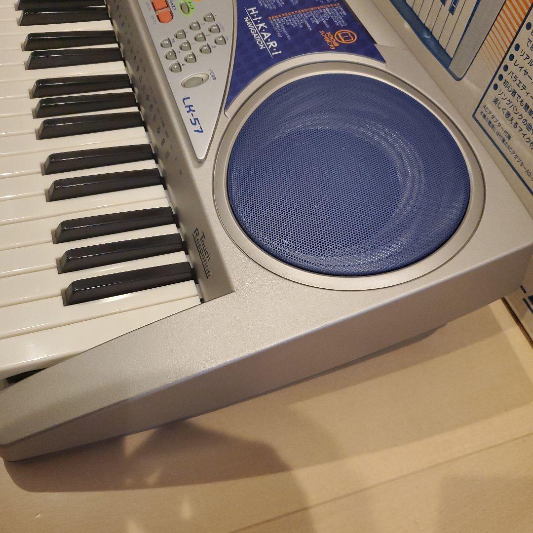 【美品】CASIO カシオ 光ナビゲーション 電子キーボード 61鍵 マイク付き