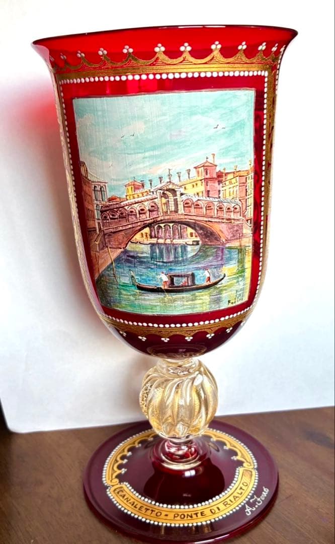 ムラノグラス　ゴブレット　ワイングラス　ベネチアン