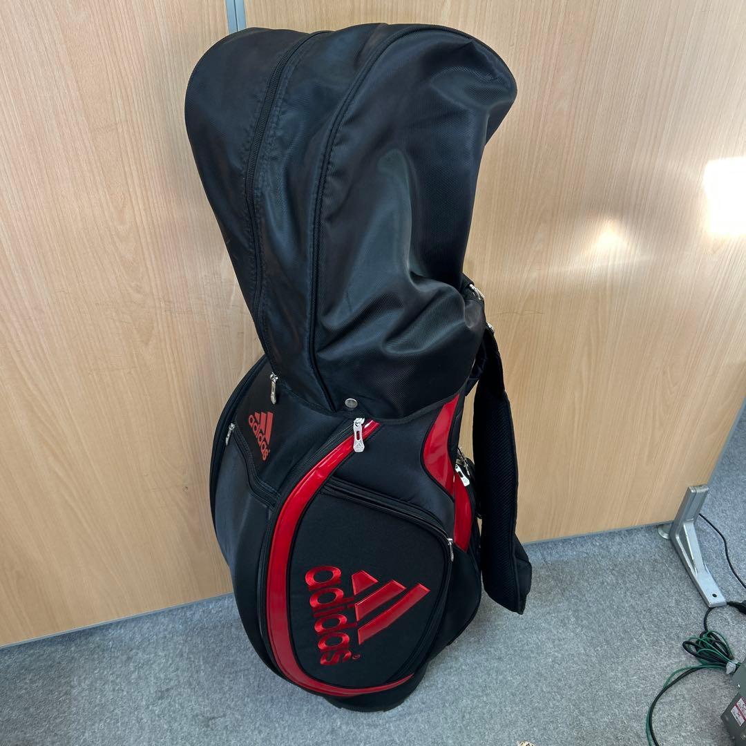 専用adidas ゴルフバッグ キャディバッグ　ブラック/レッド
