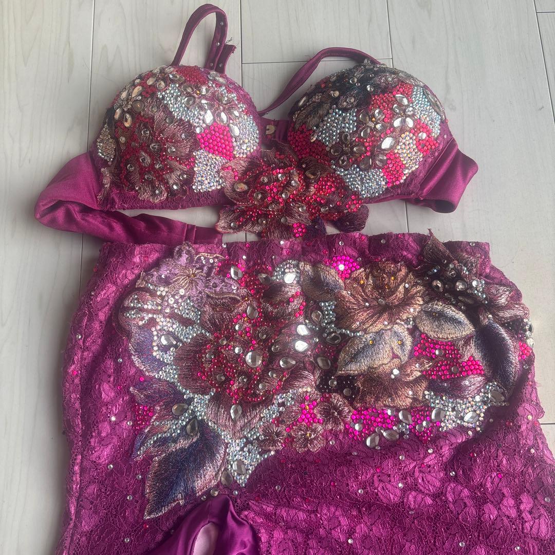 エジプト製　ピンクパープル　マジェンダ　オリエンタル衣装