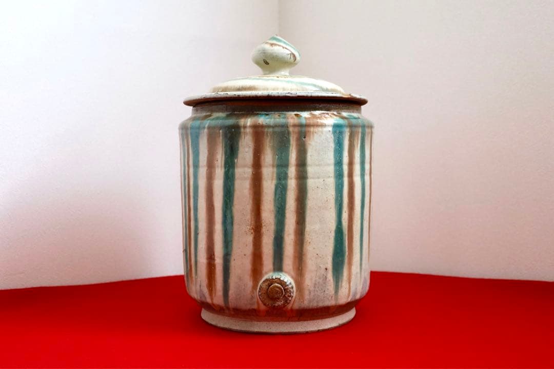 陶磁器【壺　三彩　アンティーク　古民窯】