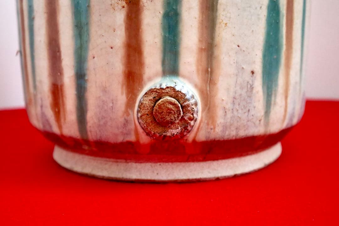 陶磁器【壺　三彩　アンティーク　古民窯】