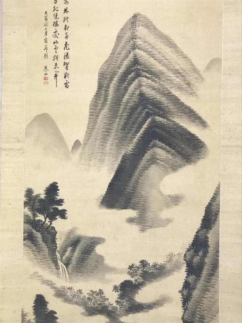 太田琴山/山水画賛/山水図/掛軸/名家伝来/AD-265