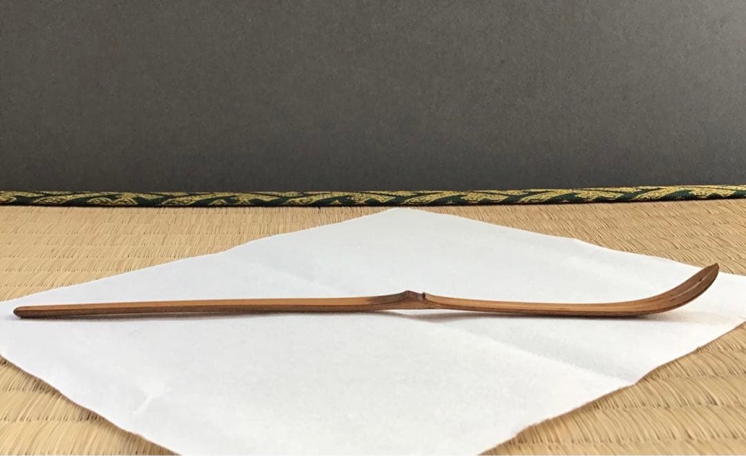 茶道具　茶杓　銘:日の出　松尾流2代　松尾宗五作　翫古斎書付　共筒共箱S89CS