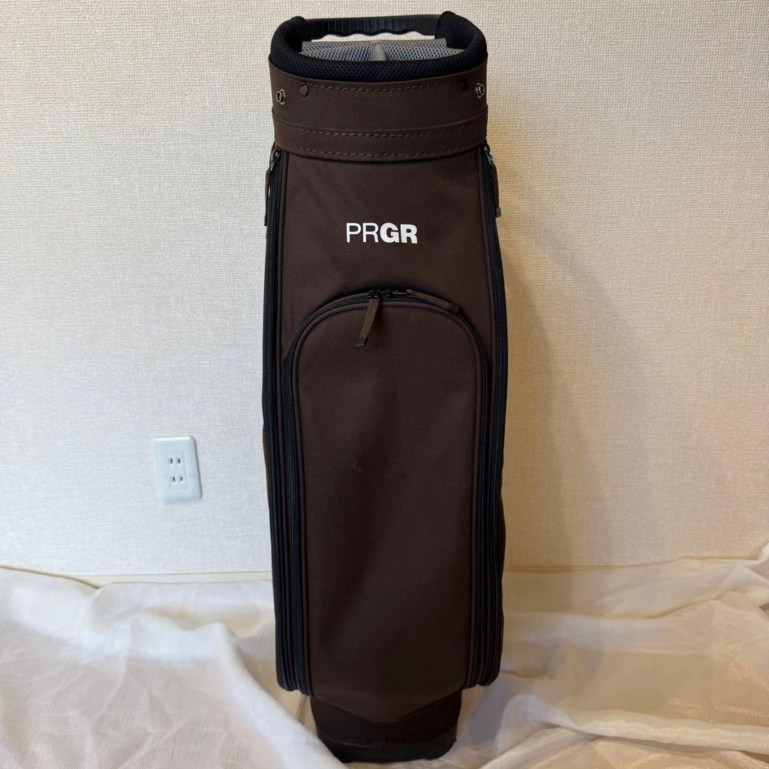 【美品】 PRGR PCB-102 キャディバッグ ブラウン ヘッドカバー付き