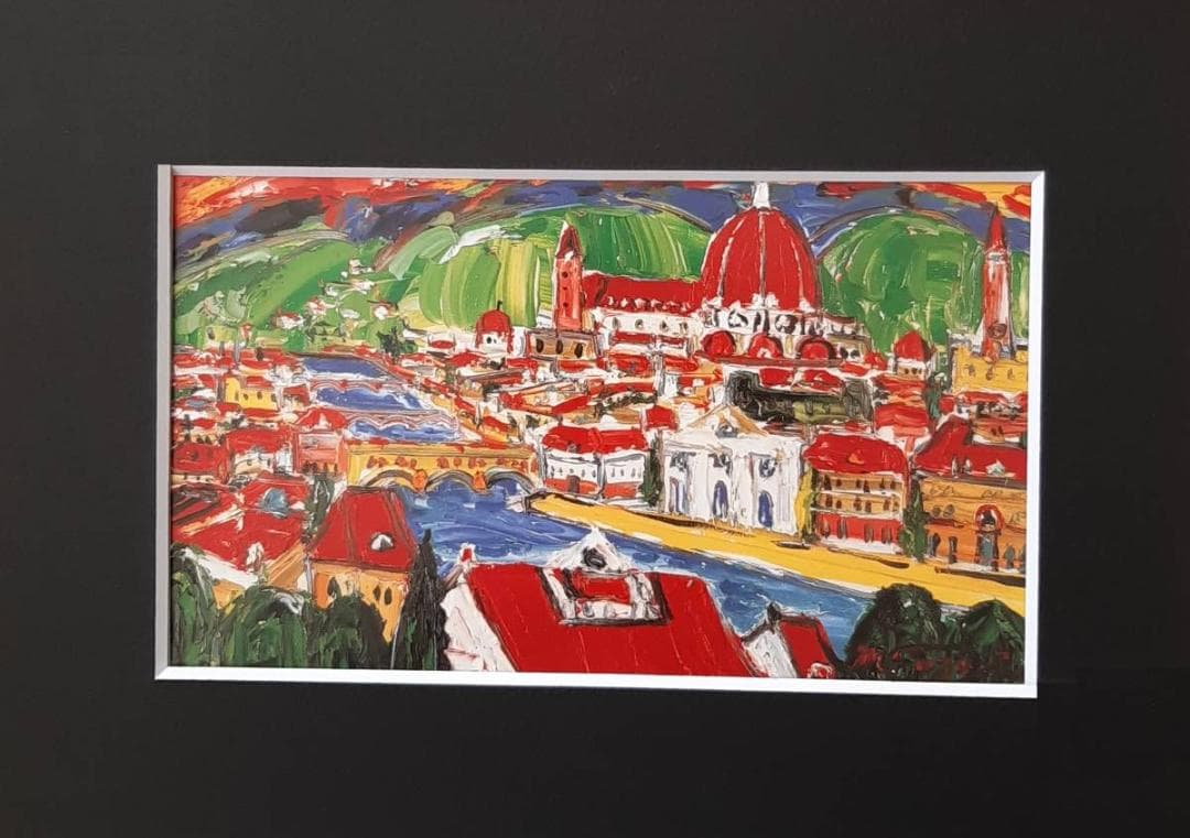 鈴木マサハル、「フィレンツェ」、希少画集の額装画、人気作品