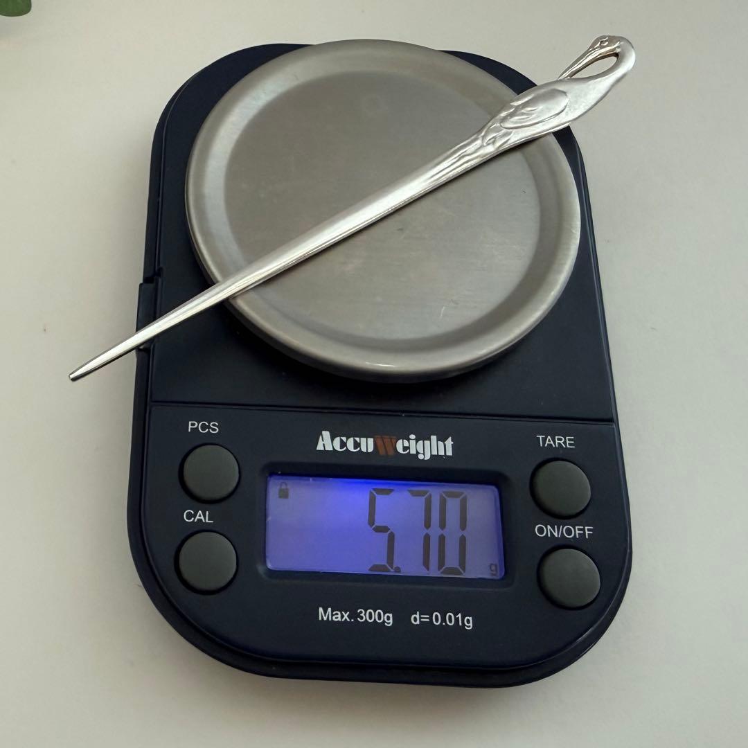 専用　5本まとめ銀製鶴紋　菓子切り　楊枝　美品　約5.7g