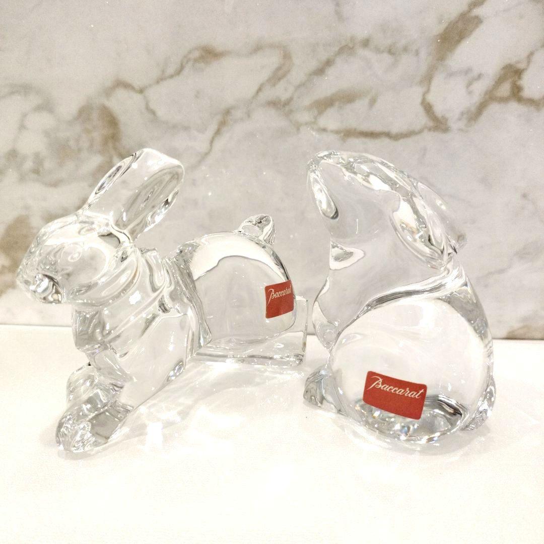 美品　Baccarat　バカラ　クリスタル　うさぎ　動物　フィギュリン　オブジェ