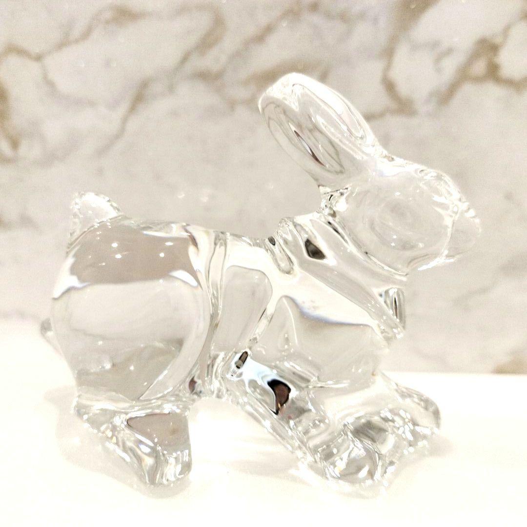 美品　Baccarat　バカラ　クリスタル　うさぎ　動物　フィギュリン　オブジェ