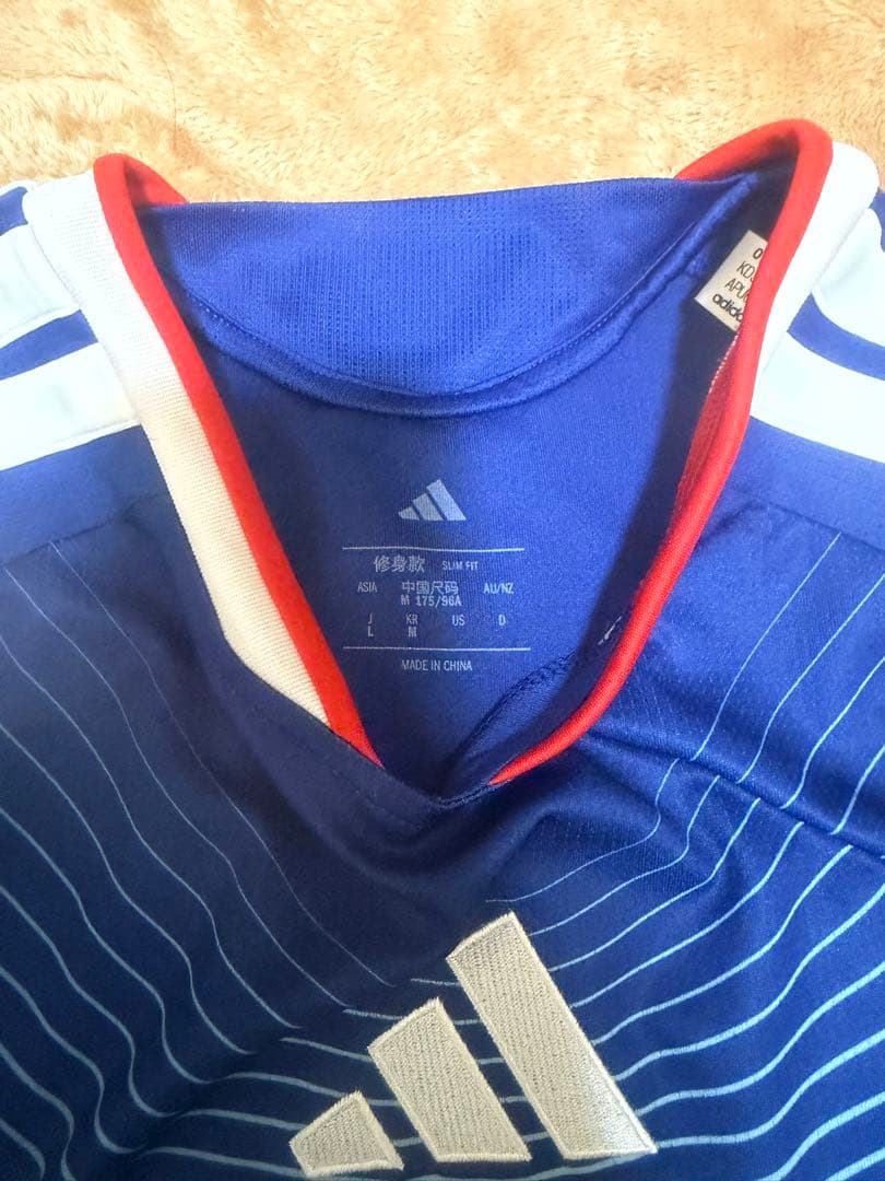 adidas サッカーシャツ Lサイズ 青