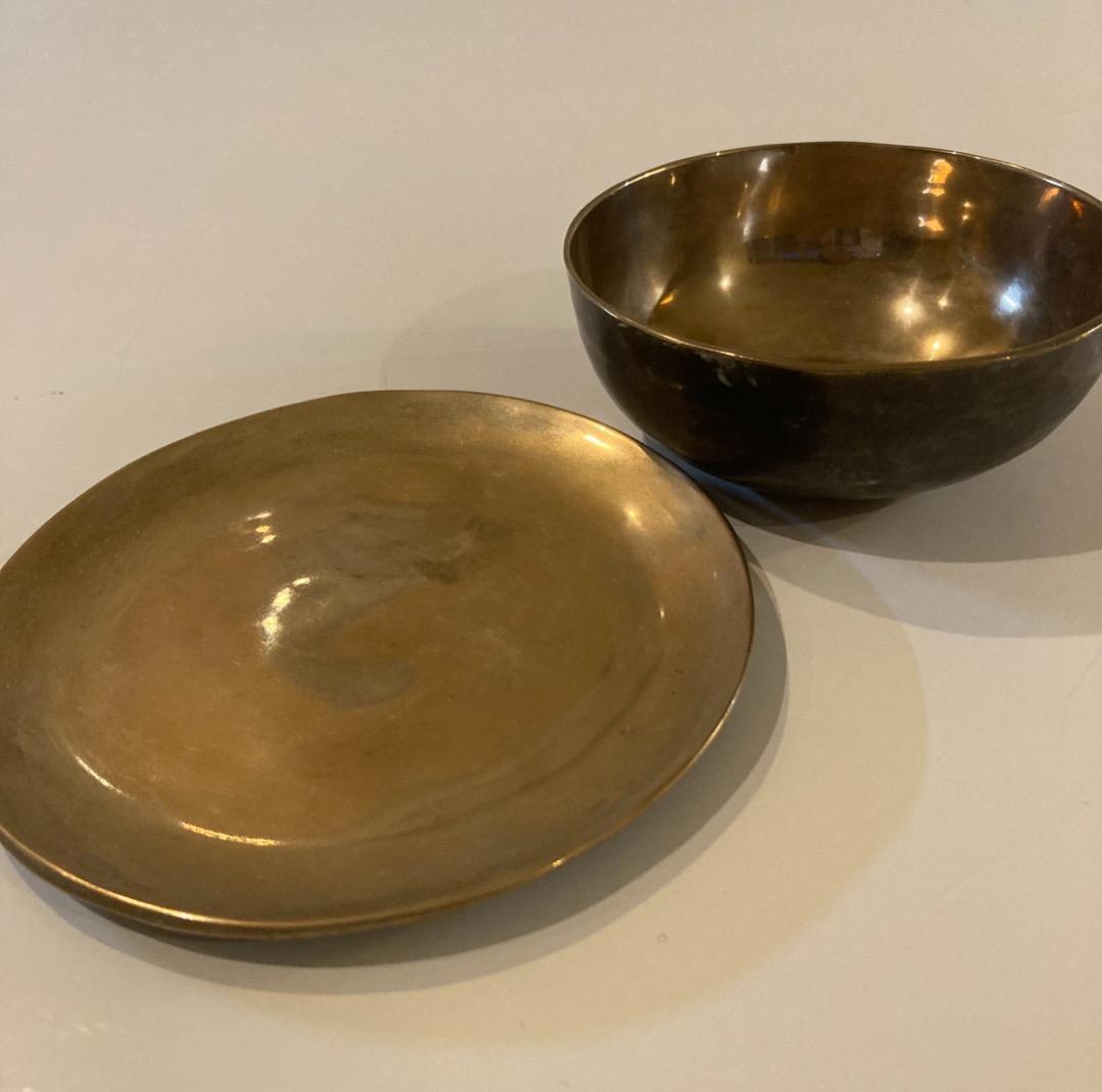 銅錫製ボール！香立て 金色の器 銅70% 錫30% の混合材 356g