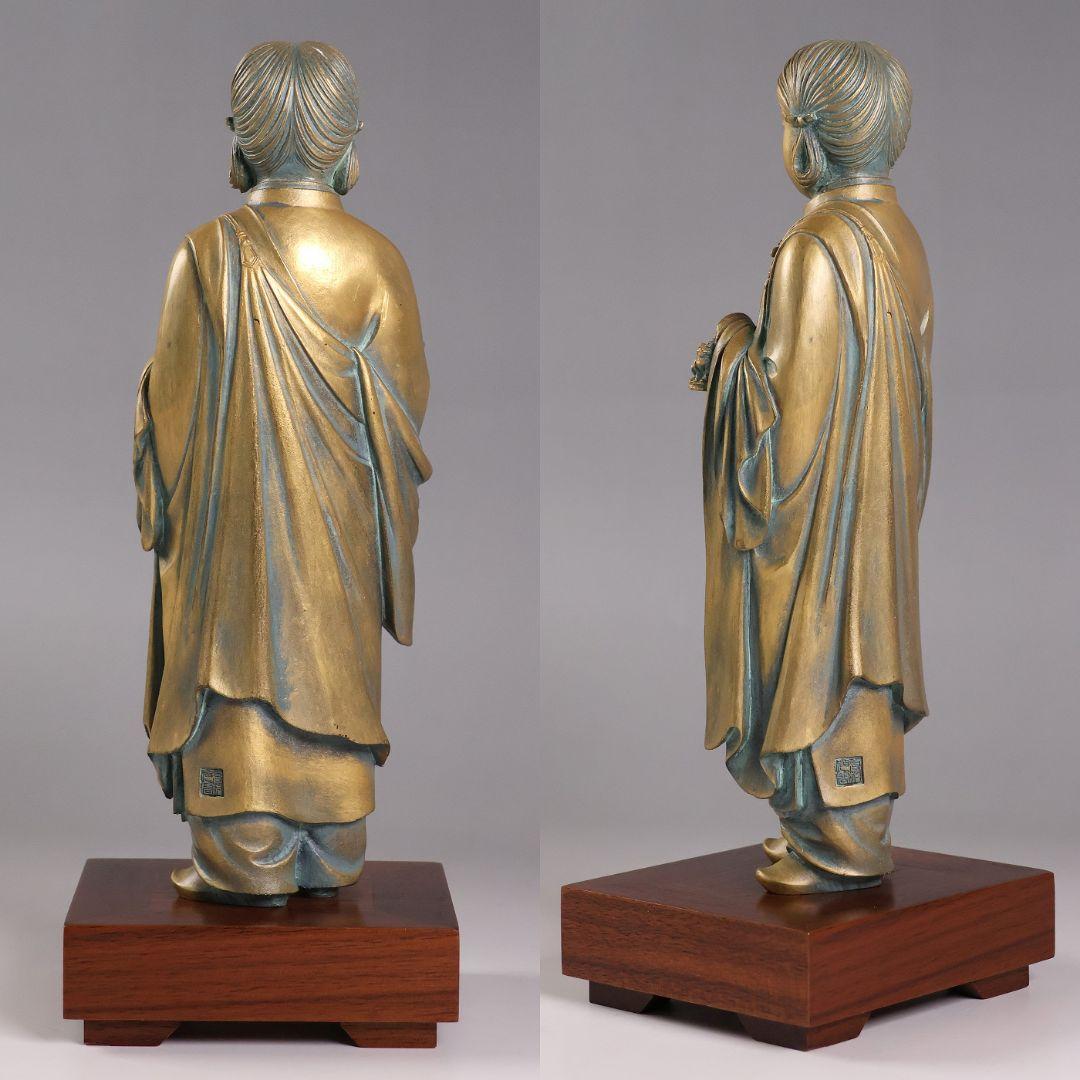 高村光雲 原型 聖徳太子御考養之像 高村規・識箱 銅像 ブロンズ【MA943】