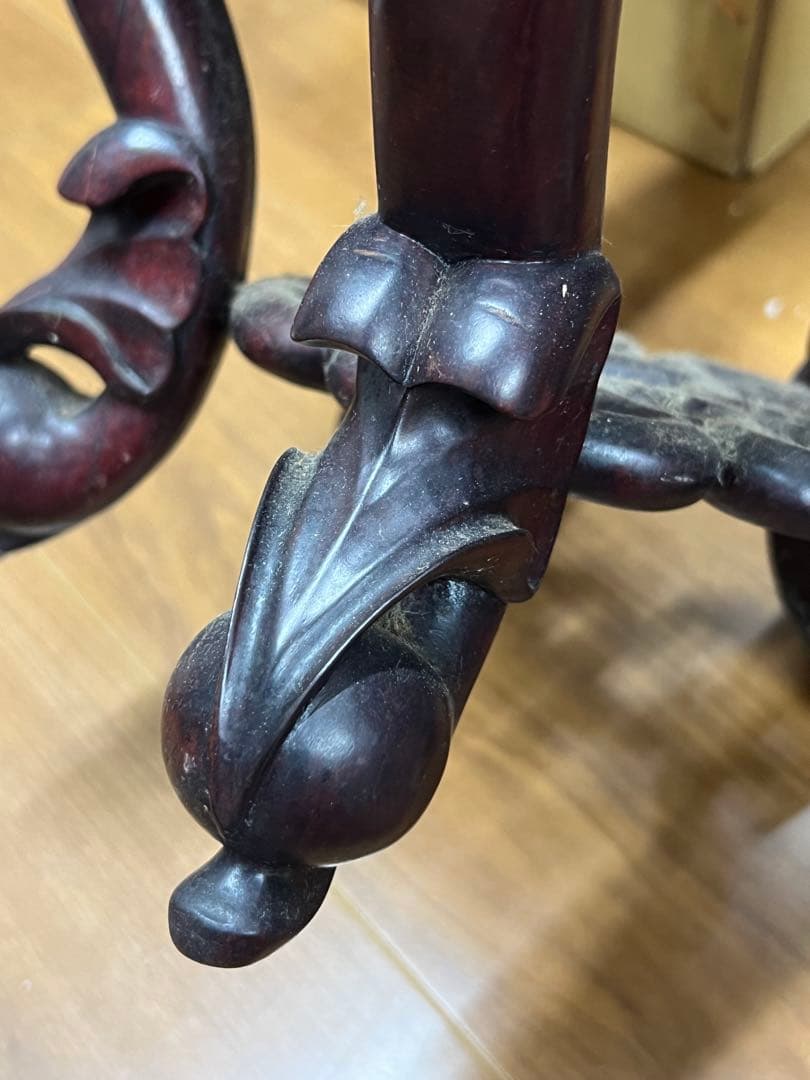 極上 古美術　清朝　紫檀台　物置 倉庫整理品F--3