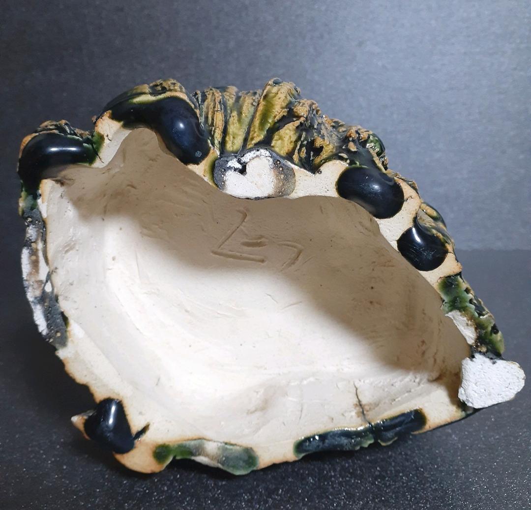 日本工芸会正会員　織部焼　【山田正和】造　木目　花生　花入れ　共箱　茶道具　茶器