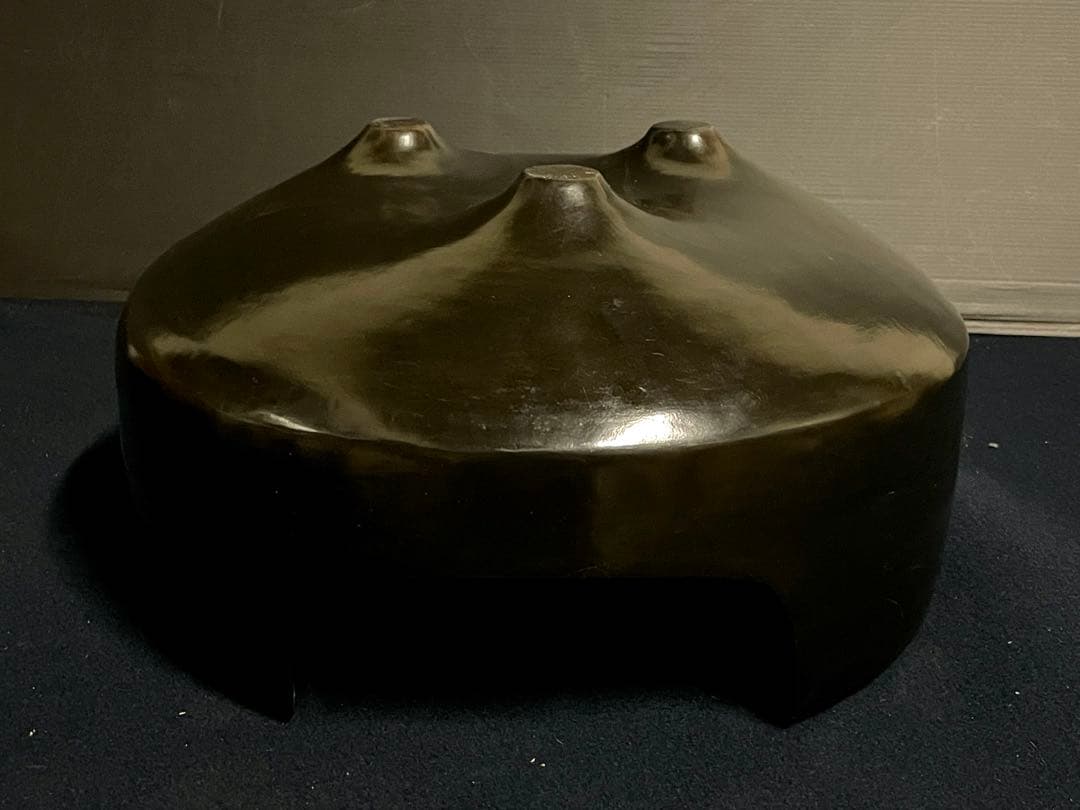 割引‼️【特大】「母」 黒真塗 面取 風炉 土風炉 尺三 木箱 (17あ①)