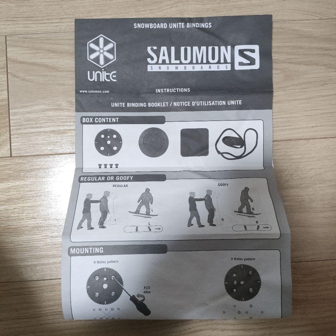 SALOMON UNITE KID スノーボードXSビンディングサロモン黒