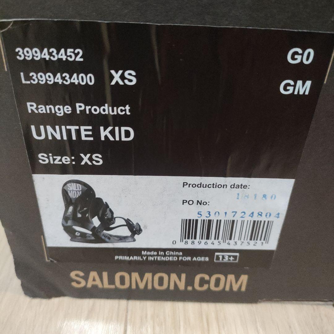 SALOMON UNITE KID スノーボードXSビンディングサロモン黒