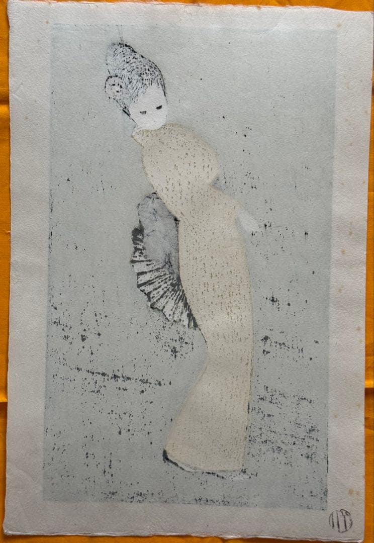 河野薫　木版画　「椿祭」